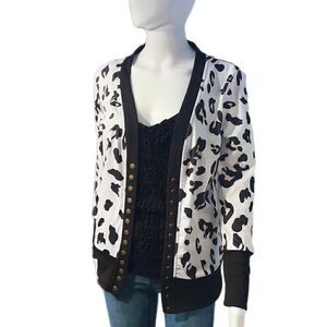 Leopard Print Snap Cardigan 
